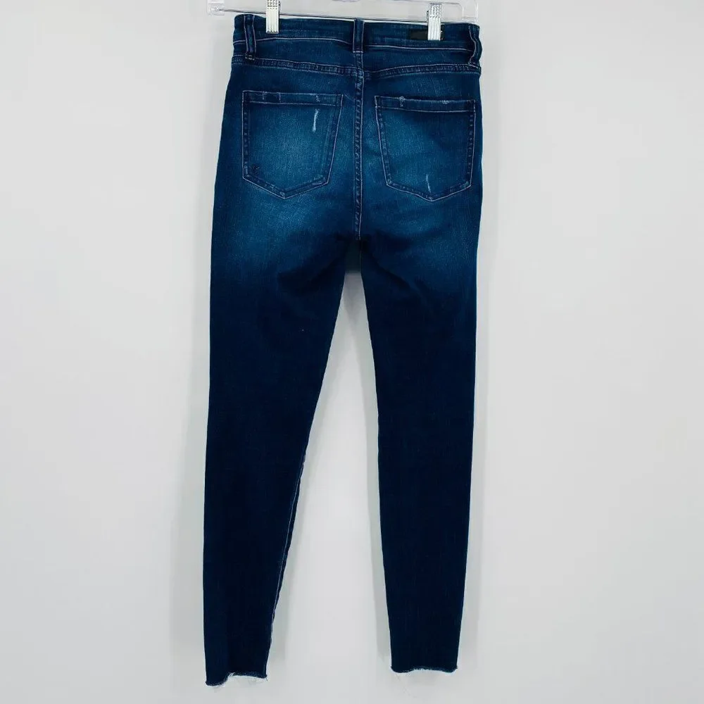 Kut from the Kloth Size 00 Dark Wash Raw Hem Donna High Rise Ankle Skinny Jeans